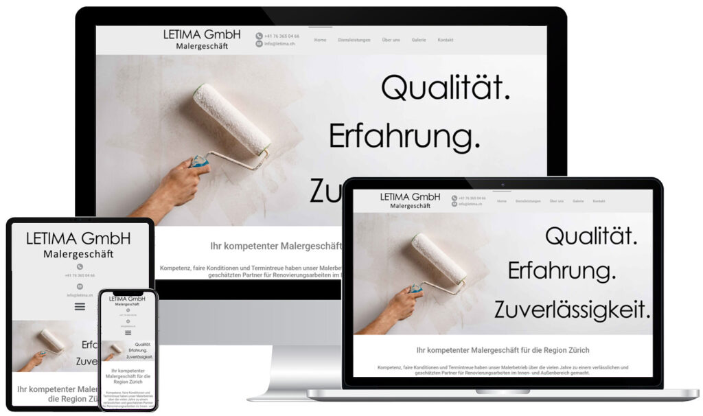 Admavio Referenz Arbeit Website Letima Maler